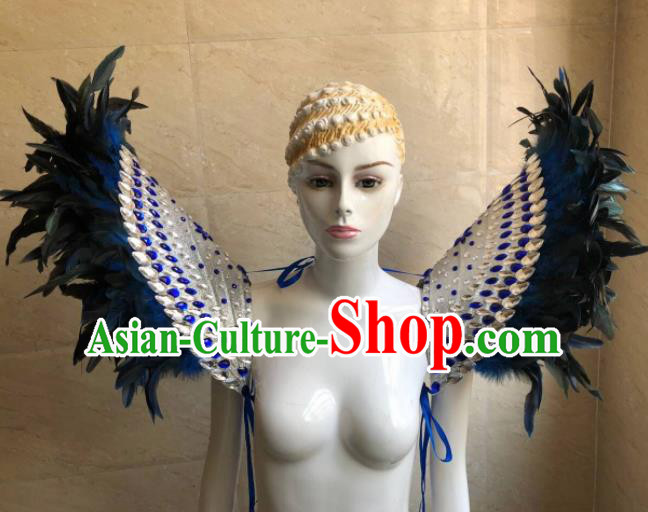 Customized Halloween Samba Dance Shoulder Accessories Brazil Parade Feather Wings Backboard for Women