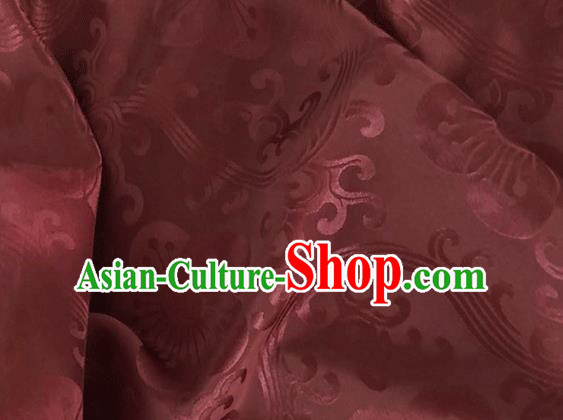 Asian Chinese Traditional Plum Pattern Design Wine Red Brocade China Hanfu Satin Fabric Material