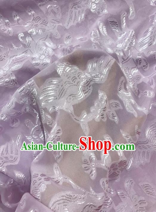Asian Chinese Traditional Flowers Birds Pattern Design Pink Chiffon China Hanfu Fabric Material