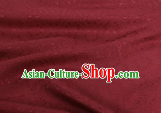 Asian Chinese Dark Red Silk Fabric Traditional Tortoiseshell Pattern Design Fabric Chinese Qipao Silk Fabric Material