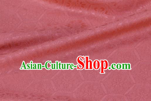 Asian Chinese Peach Pink Silk Fabric Traditional Tortoiseshell Pattern Design Fabric Chinese Qipao Silk Fabric Material