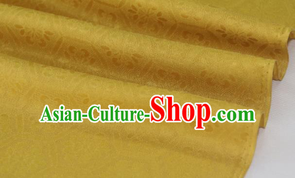 Asian Chinese Yellow Silk Fabric Traditional Tortoiseshell Pattern Design Fabric Chinese Qipao Silk Fabric Material