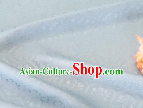 Asian Chinese Light Blue Silk Fabric Traditional Tortoiseshell Pattern Design Fabric Chinese Qipao Silk Fabric Material