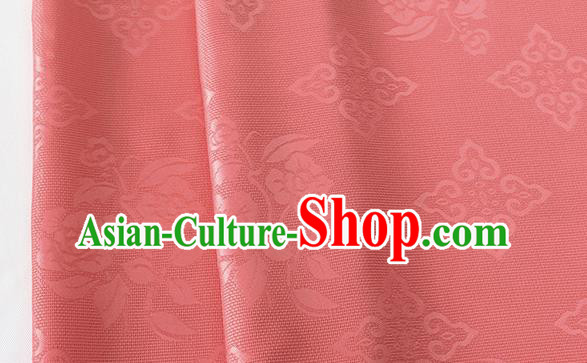 Asian Chinese Traditional Camellia Pattern Design Watermelon Red Brocade China Hanfu Satin Silk Fabric Material