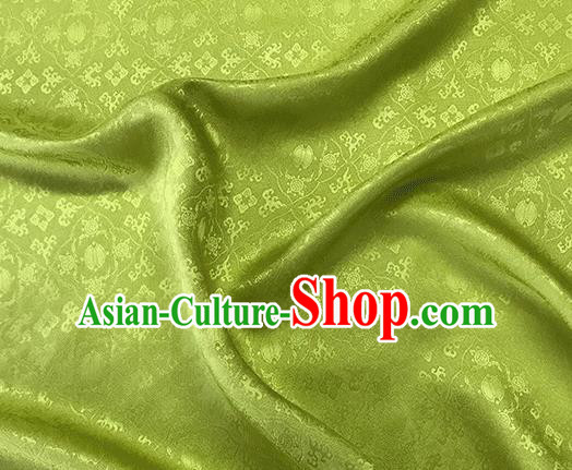 Asian Chinese Traditional Kaki Pedicle Pattern Design Light Green Silk Fabric China Qipao Material