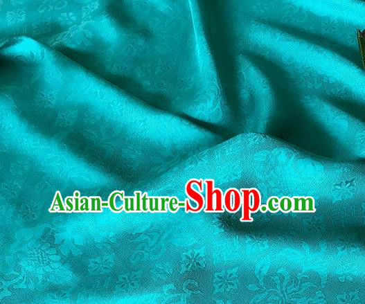 Asian Chinese Traditional Broken Branches Pattern Design Peacock Green Silk Fabric China Qipao Material