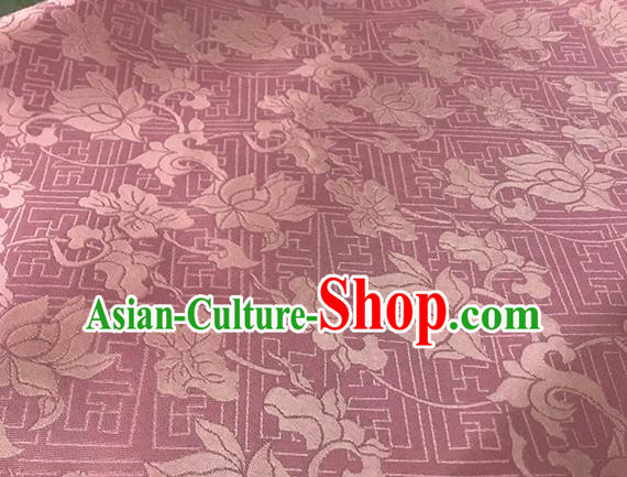 Asian Chinese Traditional Peony Pattern Design Pink Satin China Qipao Silk Fabric Material