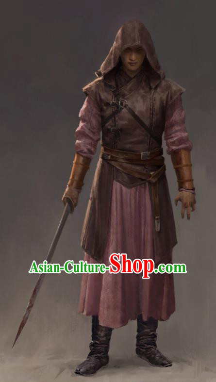 the Longest Day in Chang An Chinese Ancient Assassin Tang Dynasty Swordsman Replica Costumes and Hat Complete Set