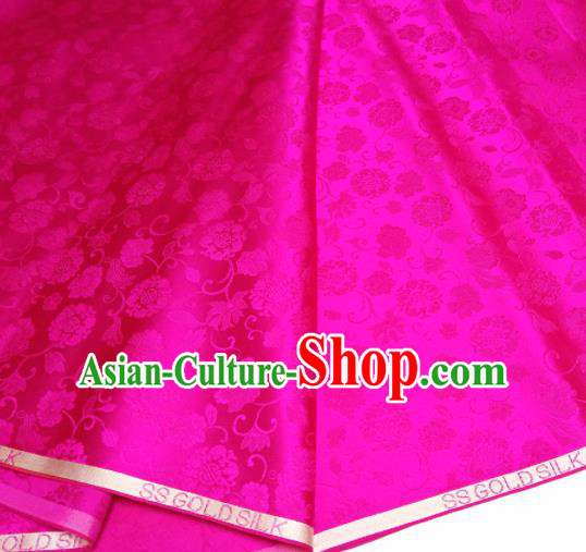 Asian Chinese Traditional Pattern Design Rosy Brocade Silk Fabric China Hanfu Satin Material