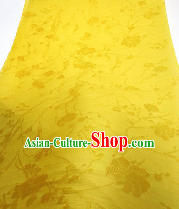 Asian Chinese Traditional Pattern Design Yellow Silk Fabric China Hanfu Silk Material