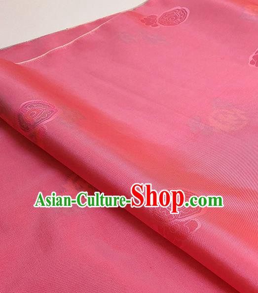 Asian Chinese Traditional Roses Pattern Design Rosy Silk Fabric China Hanfu Silk Material