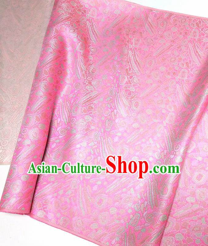 Asian Chinese Traditional Pattern Design Peach Pink Brocade Silk Fabric China Hanfu Satin Material