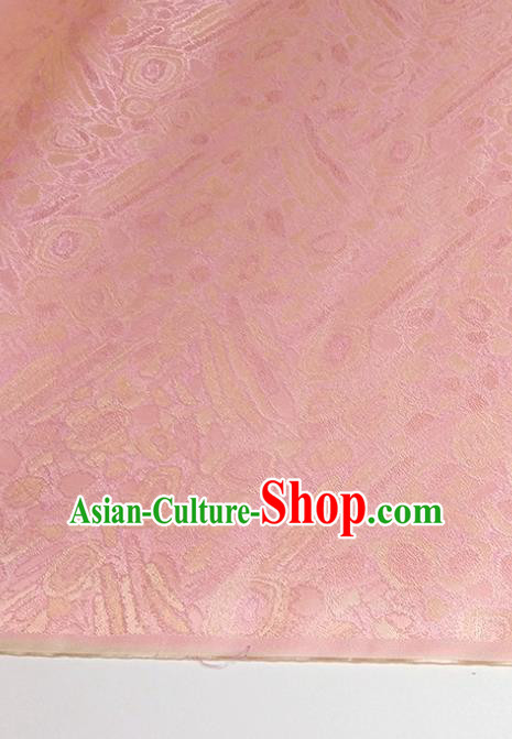 Asian Chinese Traditional Pattern Design Pink Brocade Silk Fabric China Hanfu Satin Material