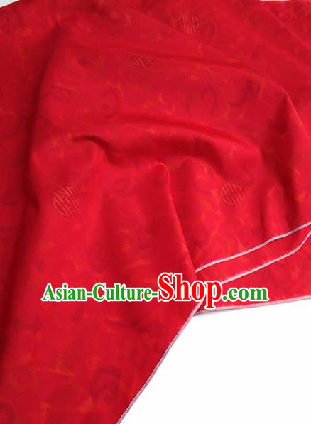 Asian Chinese Traditional Pattern Design Red Silk Fabric China Hanfu Silk Material