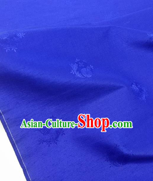 Chinese Traditional Royal Pattern Design Royalblue Silk Fabric Asian China Hanfu Silk Material