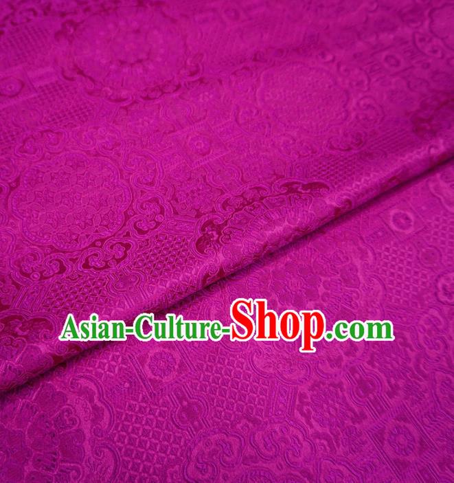 Chinese Traditional Royal Pattern Design Rosy Brocade Fabric Asian Satin China Hanfu Silk Material