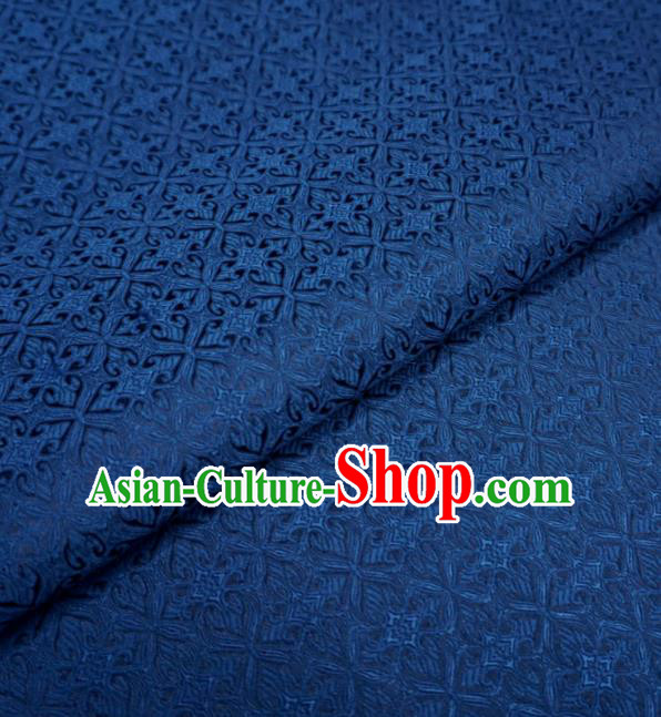 Chinese Traditional Pattern Design Navy Brocade Fabric Asian Satin China Hanfu Silk Material