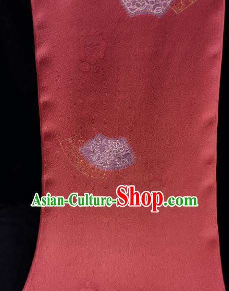 Chinese Traditional Daisy Pattern Design Red Silk Fabric Asian China Hanfu Silk Material