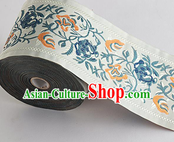 Chinese Traditional Hanfu Embroidered Pattern Waistband Lace Fabric Asian China Costume Collar Accessories