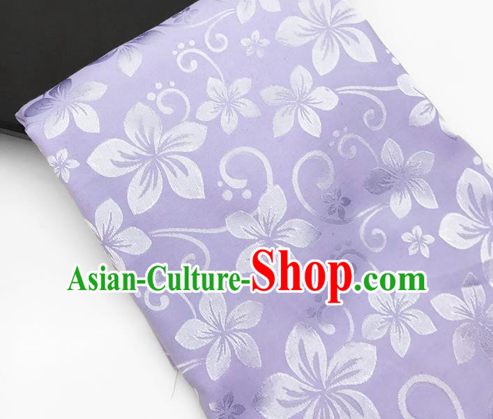 Chinese Traditional Flowers Pattern Design Lilac Brocade Fabric Asian China Satin Hanfu Material