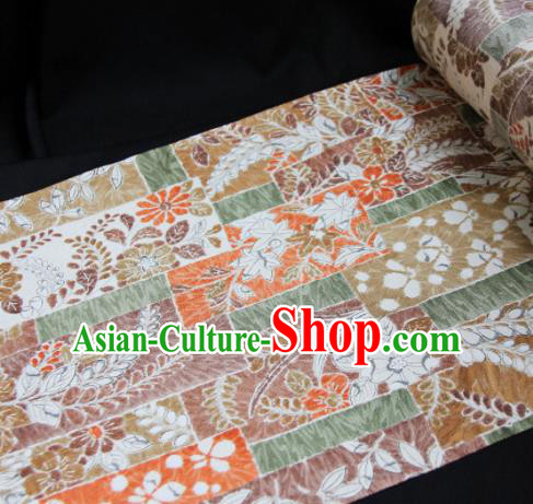 Chinese Traditional Maple Leaf Pattern Design Silk Fabric Asian Brocade China Hanfu Satin Material