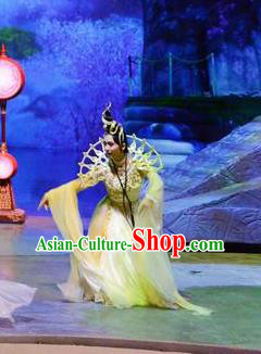 Chinese Stage Performance Qing Show Goddess Costumes and Headpiece Complete Set