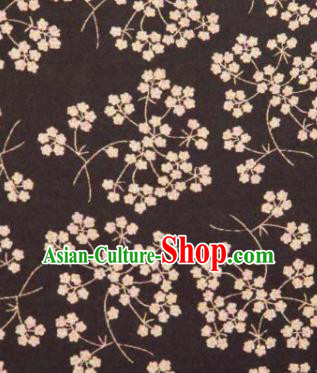 Chinese Traditional Pentas Pattern Design Brown Silk Fabric Asian China Hanfu Mulberry Silk Material