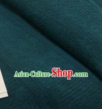 Chinese Traditional Cross Pattern Design Deep Green Silk Fabric Asian China Hanfu Mulberry Silk Material