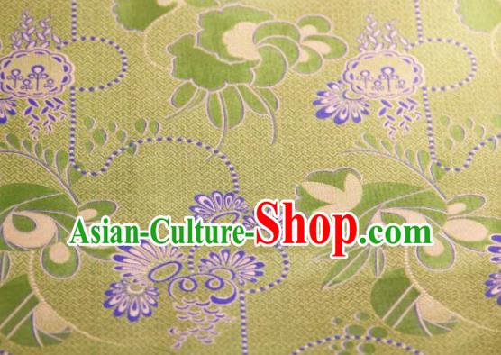 Chinese Traditional Pattern Design Light Green Silk Fabric Asian China Hanfu Gambiered Guangdong Mulberry Silk Material