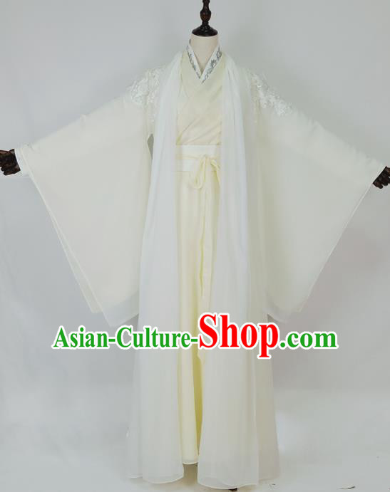 Chinese Traditional Song Dynasty Embroidered Yellow Dress Ancient Female Swordsman Costumes for Women