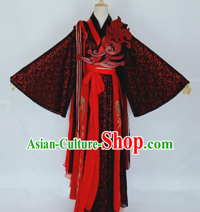 Chinese Traditional Drama Embroidered Dress Ancient Female Swordsman Costumes for Women