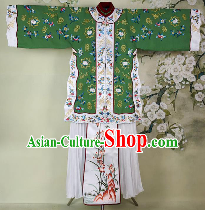 Chinese Traditional Embroidered Dress Ancient Qing Dynasty Young Mistress Costumes for Women