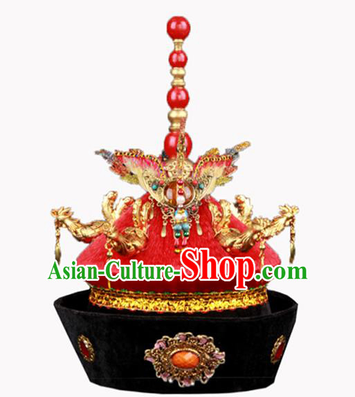 Chinese Traditional Qing Dynasty Empress Hat Ancient Queen Headwear for Women