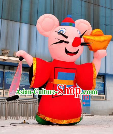 Large Chinese New Year Inflatable Red Rat of Wealth Models Inflatable Arches Archway