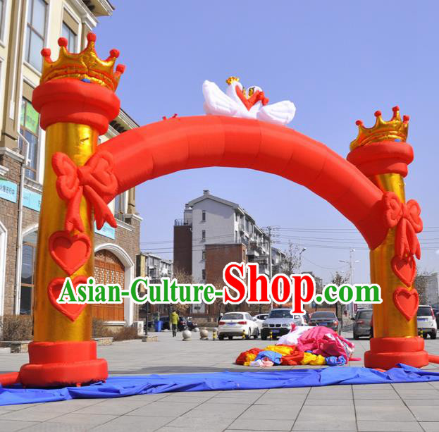 Large Christmas Day New Year Inflatable Red Bowknot Models Inflatable Arches Archway