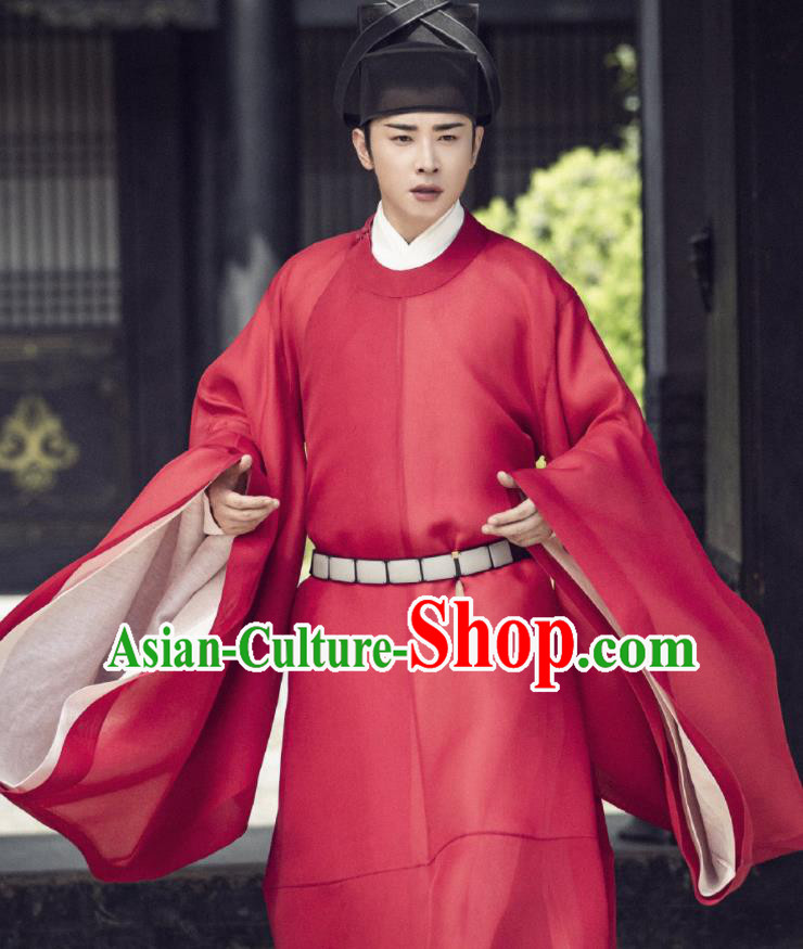 Chinese Ancient Song Dynasty Crown Prince Drama Royal Nirvana Xiao Dingquan Luo Jin Replica Costumes and Hat Complete Set