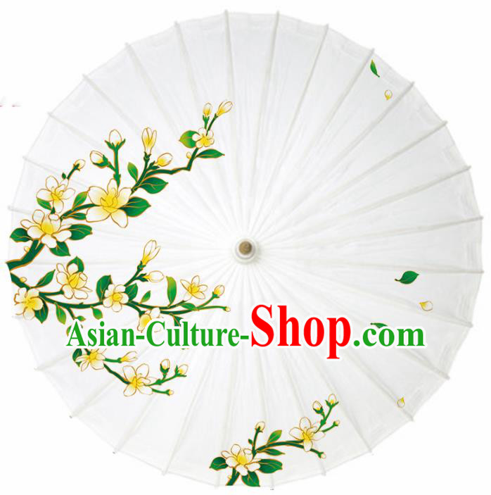 Chinese Traditional Printing Pear Flowers Oil Paper Umbrella Artware Paper Umbrella Classical Dance Umbrella Handmade Umbrellas