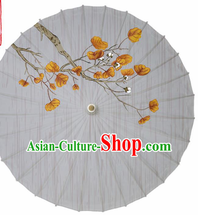 Chinese Traditional Printing Grey Oil Paper Umbrella Artware Paper Umbrella Classical Dance Umbrella Handmade Umbrellas