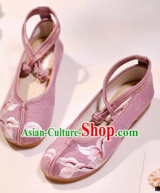 Asian Chinese Embroidered Pink Cloth Shoes Hanfu Shoes Traditional Opera Shoes Princess Shoes for Women