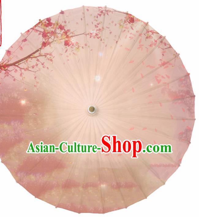 Chinese Traditional Printing Pink Oil Paper Umbrella Artware Paper Umbrella Classical Dance Umbrella Handmade Umbrellas