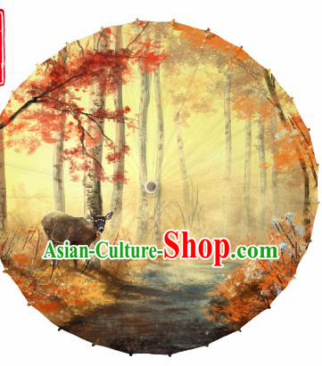 Chinese Traditional Printing Yellow Oil Paper Umbrella Artware Paper Umbrella Classical Dance Umbrella Handmade Umbrellas