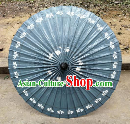 Chinese Traditional Printing Navy Oil Paper Umbrella Artware Paper Umbrella Classical Dance Umbrella Handmade Umbrellas