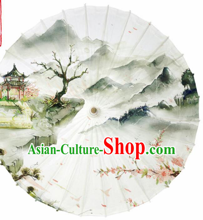 Chinese Printing Plum Valley Oil Paper Umbrella Artware Paper Umbrella Traditional Classical Dance Umbrella Handmade Umbrellas