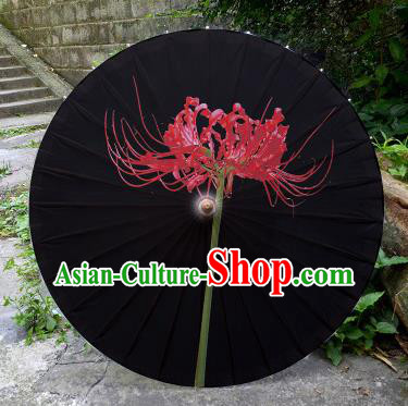 Chinese Artware Paper Umbrella Traditional Printing Red Spider Lily Oil Paper Umbrella Classical Dance Umbrella Handmade Umbrellas