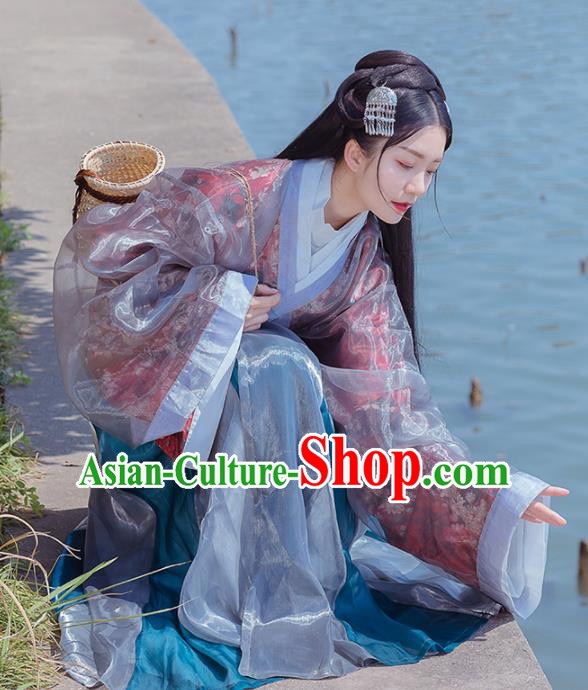 Chinese Ancient Swordsman Hanfu Dress Traditional Jin Dynasty Court Princess Costumes for Women