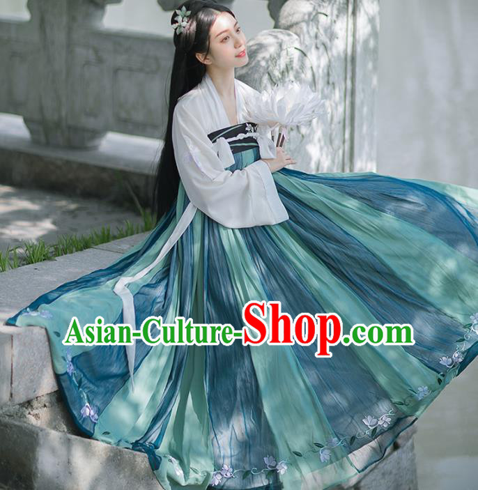 Chinese Ancient Green Hanfu Dress Traditional Tang Dynasty Princess Costumes for Women