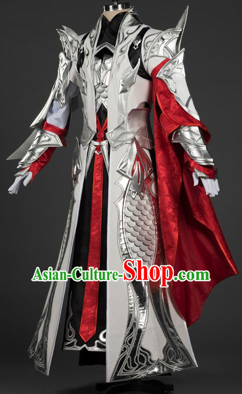 Chinese Traditional Cosplay General King Costumes Ancient Swordsman Young Knight Clothing for Men