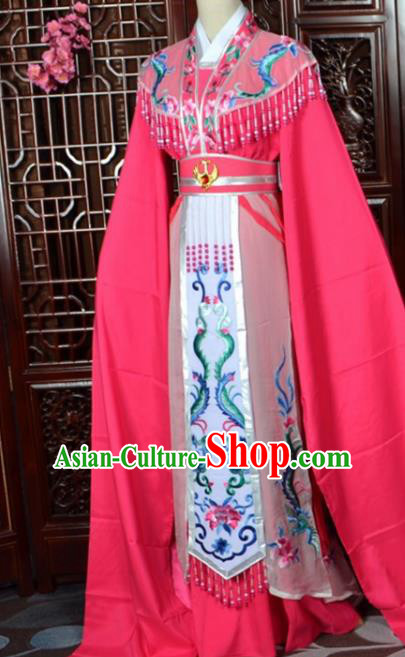 Chinese Traditional Beijing Opera Hua Tan Princess Rosy Dress Peking Opera Actress Costumes for Women