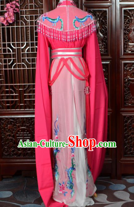Chinese Traditional Beijing Opera Hua Tan Princess Rosy Dress Peking Opera Actress Costumes for Women