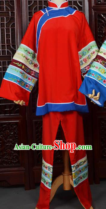 Chinese Traditional Beijing Opera Female Civilian Red Dress Peking Opera Matchmaker Costumes for Women